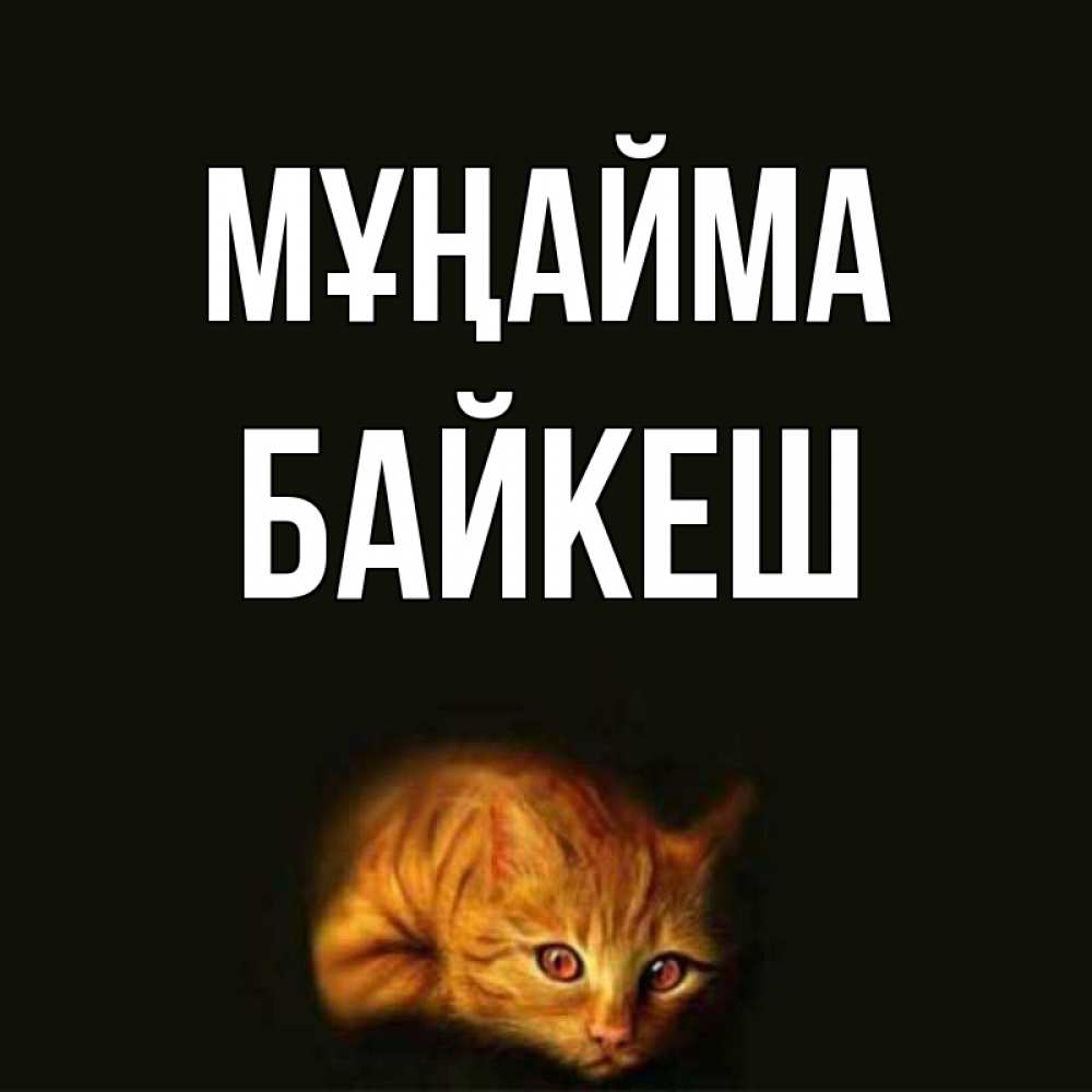 Күн сайын ашық хат с именем, Байкеш Мұңайма лежащий кот в темноте Онлайн тегін жүктеп алу тілектері бар керемет карта 