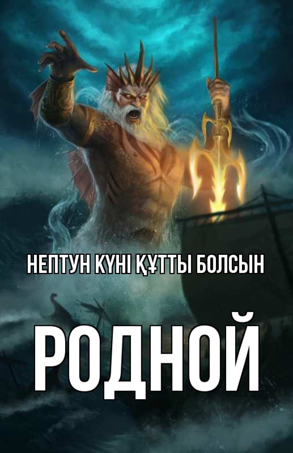 Күн сайын ашық хат с именем, Родной нептун күні құтты болсын с днем Нептуна Онлайн тегін жүктеп алу тілектері бар керемет карта 