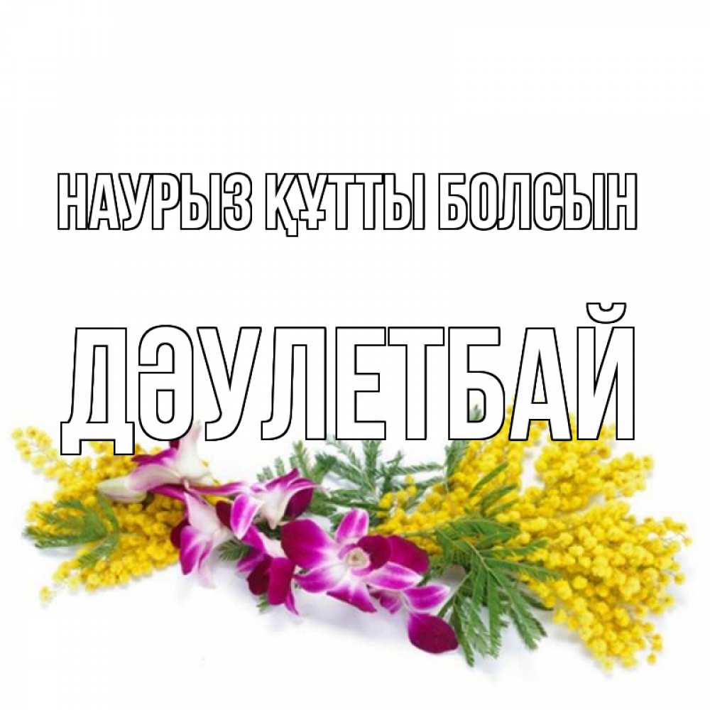 Күн сайын ашық хат с именем, Дәулетбай Наурыз құтты болсын открытка  наурыз с цветами  1 Онлайн тегін жүктеп алу тілектері бар керемет карта 