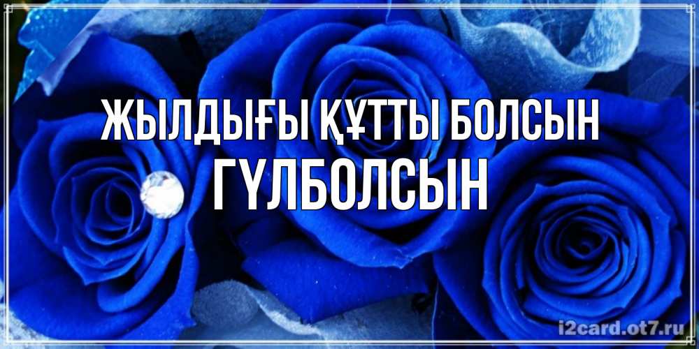 Күн сайын ашық хат с именем, ГҮЛБОЛСЫН Жылдығы құтты болсын синие розы в росе Онлайн тегін жүктеп алу тілектері бар керемет карта 