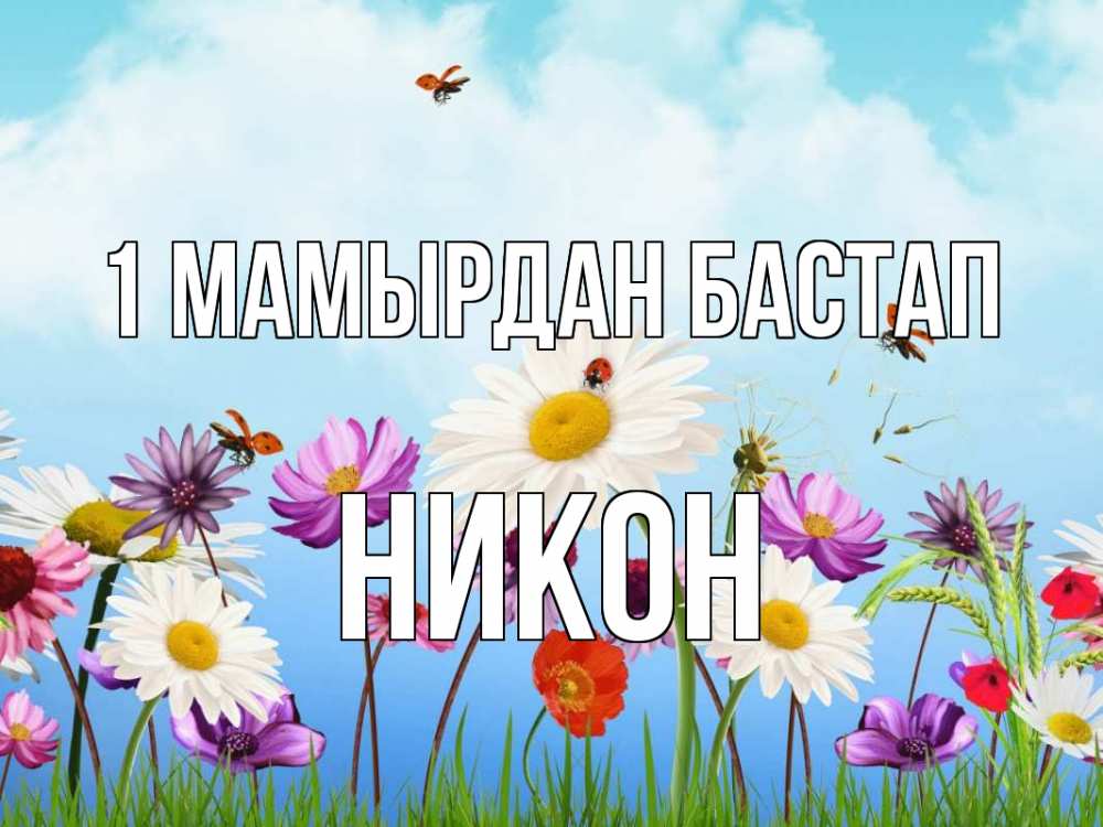 Күн сайын ашық хат с именем, Никон 1 мамырдан бастап С 1 мая Онлайн тегін жүктеп алу тілектері бар керемет карта 