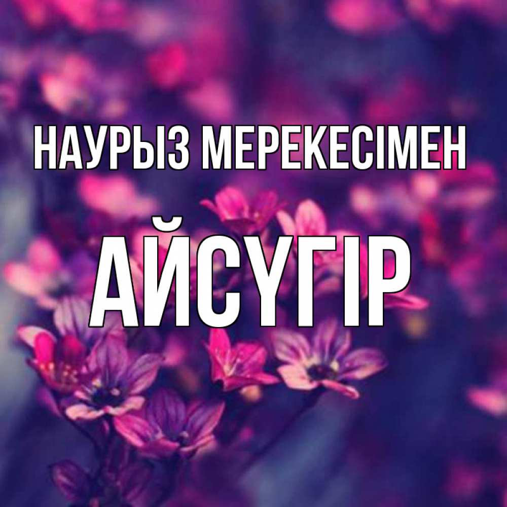 Күн сайын ашық хат с именем, Айсүгір Наурыз мерекесімен небольшие цветы 1 Онлайн тегін жүктеп алу тілектері бар керемет карта 