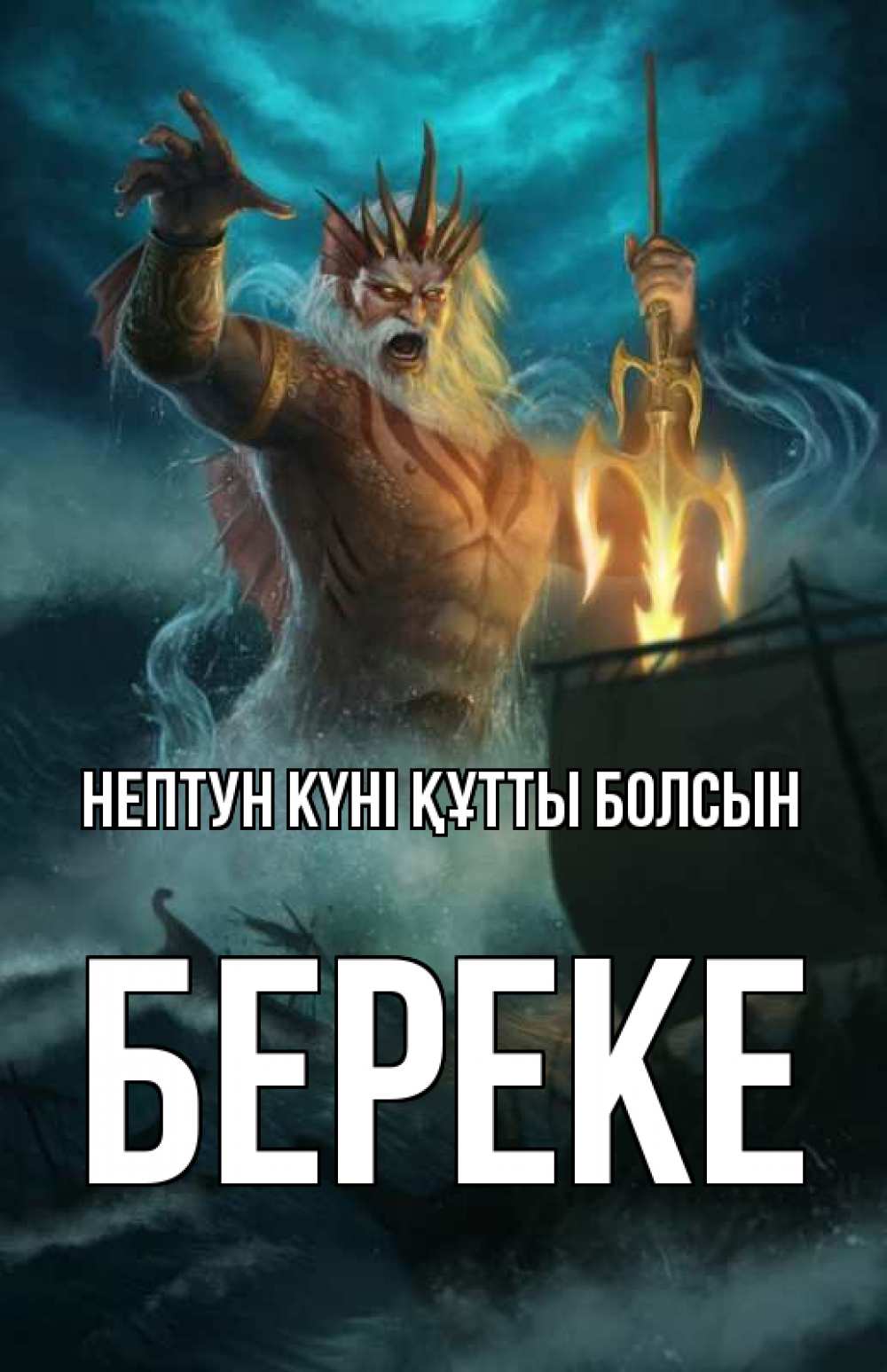 Күн сайын ашық хат с именем, Береке нептун күні құтты болсын с днем Нептуна Онлайн тегін жүктеп алу тілектері бар керемет карта 