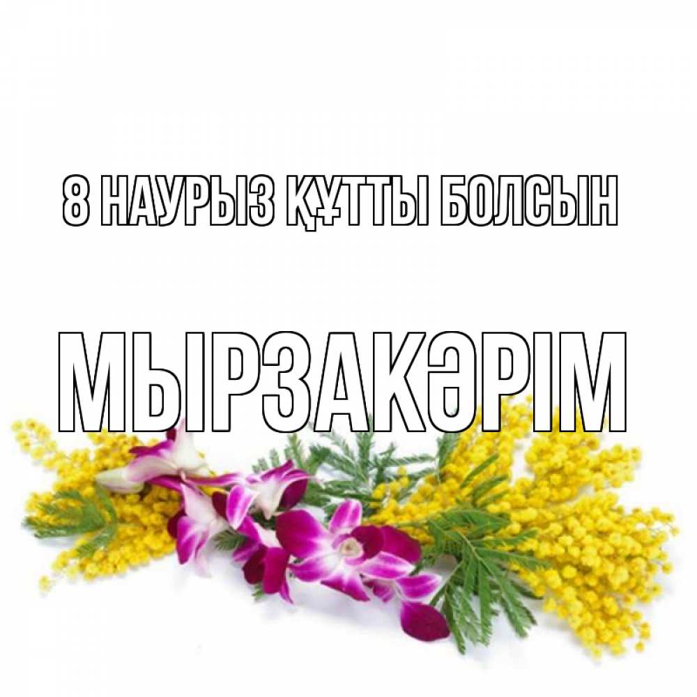 Күн сайын ашық хат с именем, Мырзакәрім 8 наурыз құтты болсын открытка на международный женский день с цветами  1 Онлайн тегін жүктеп алу тілектері бар керемет карта 