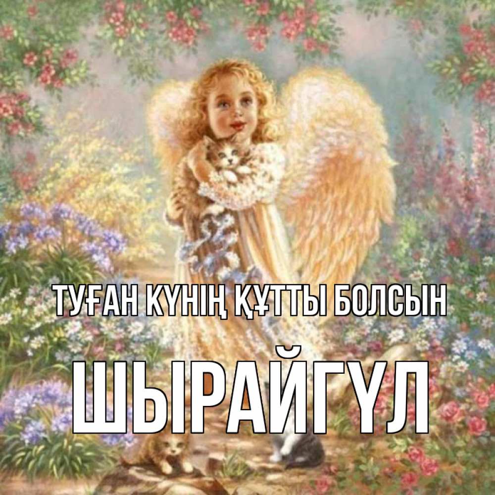 Күн сайын ашық хат с именем, ШЫРАЙГҮЛ Туған күнің құтты болсын держит котенка Онлайн тегін жүктеп алу тілектері бар керемет карта 