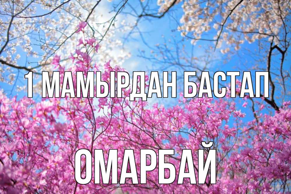 Күн сайын ашық хат с именем, ОМАРБАЙ 1 мамырдан бастап С 1 мая Онлайн тегін жүктеп алу тілектері бар керемет карта 
