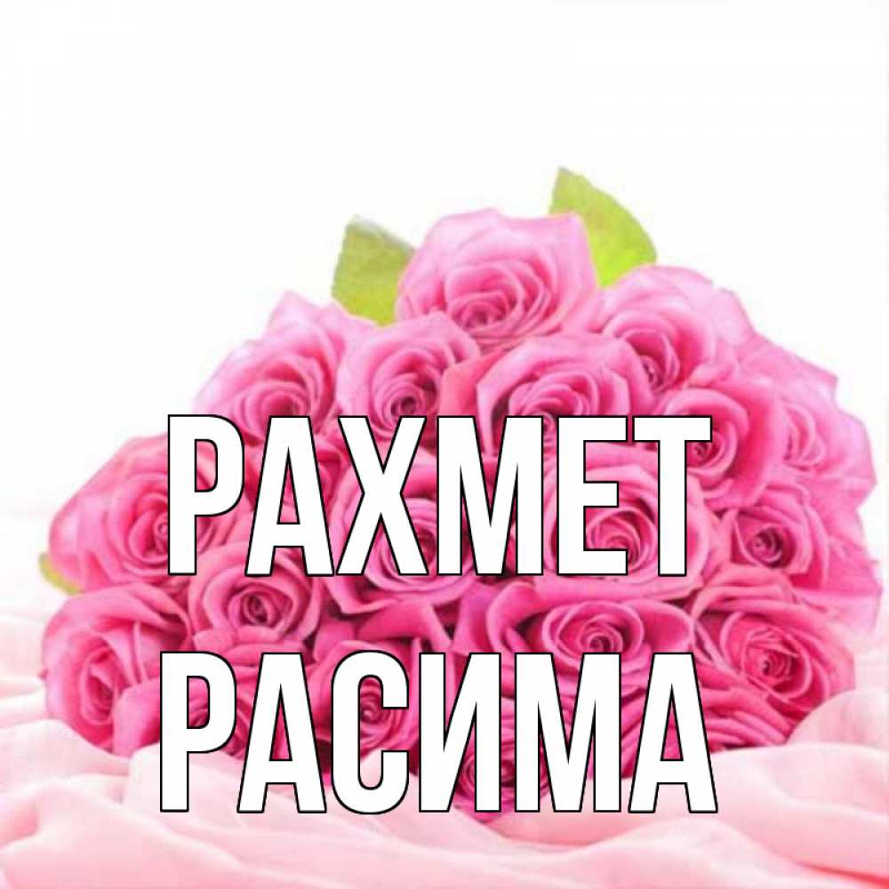 Күн сайын ашық хат с именем, РАСИМА рахмет розовые розы с подписью Онлайн тегін жүктеп алу тілектері бар керемет карта 