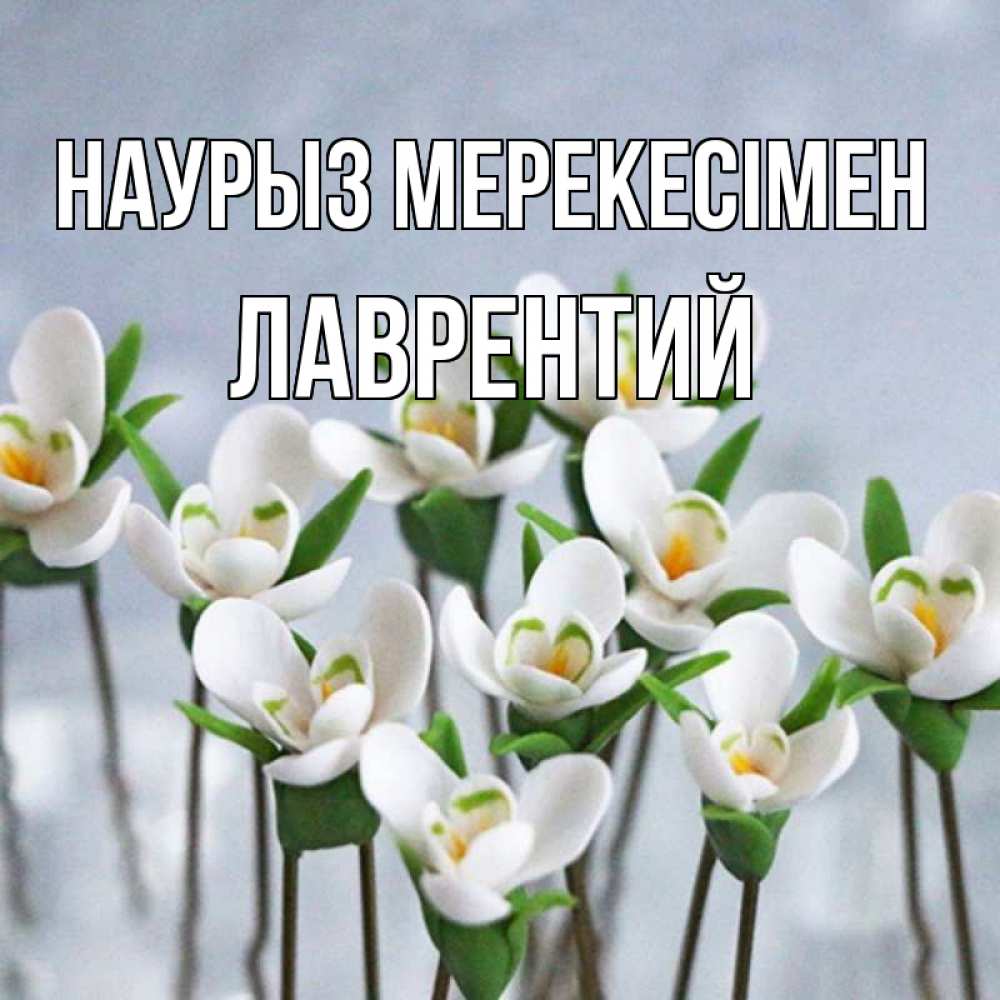 Күн сайын ашық хат с именем, Лаврентий Наурыз мерекесімен весенние цветы Онлайн тегін жүктеп алу тілектері бар керемет карта 
