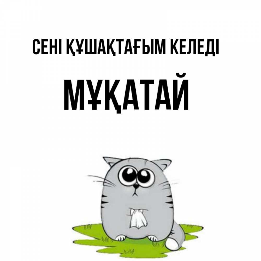 Күн сайын ашық хат с именем, Мұқатай сені құшақтағым келеді котик теребит платочек сидя на травке Онлайн тегін жүктеп алу тілектері бар керемет карта 