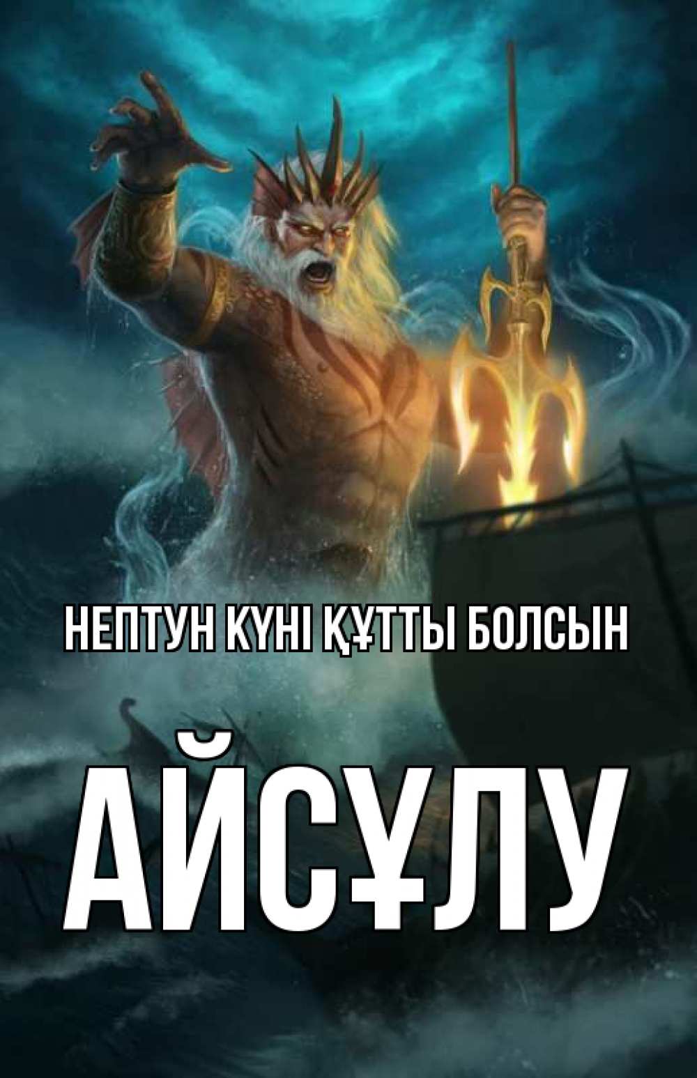 Күн сайын ашық хат с именем, АЙСҰЛУ нептун күні құтты болсын с днем Нептуна Онлайн тегін жүктеп алу тілектері бар керемет карта 
