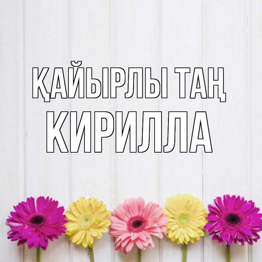 Күн сайын ашық хат с именем, Кирилла Қайырлы таң красный желтый и розовый цветок Онлайн тегін жүктеп алу тілектері бар керемет карта 