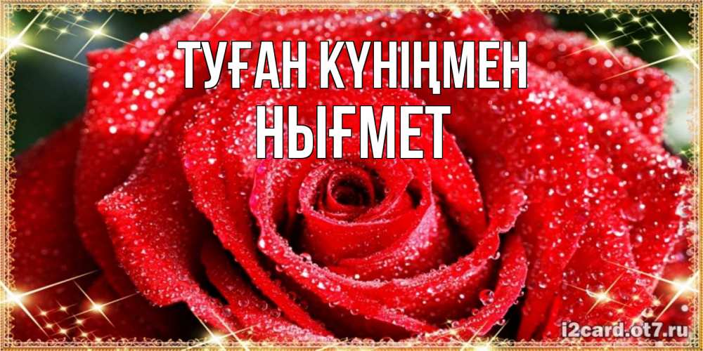 Күн сайын ашық хат с именем, НЫҒМЕТ Туған күніңмен роса и роза. открытка с красивой розой Онлайн тегін жүктеп алу тілектері бар керемет карта 