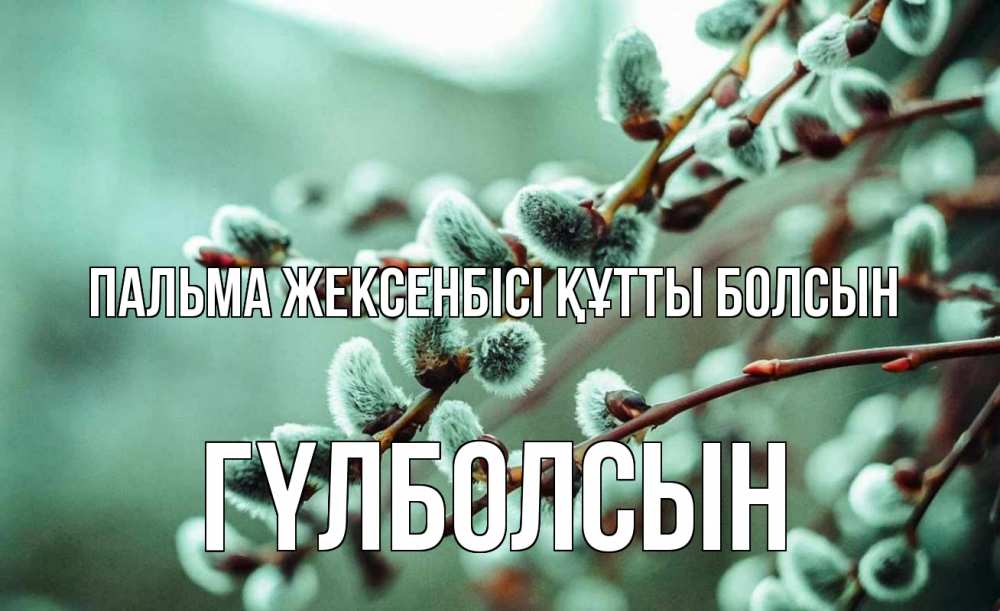 Күн сайын ашық хат с именем, ГҮЛБОЛСЫН Пальма жексенбісі құтты болсын верба Онлайн тегін жүктеп алу тілектері бар керемет карта 