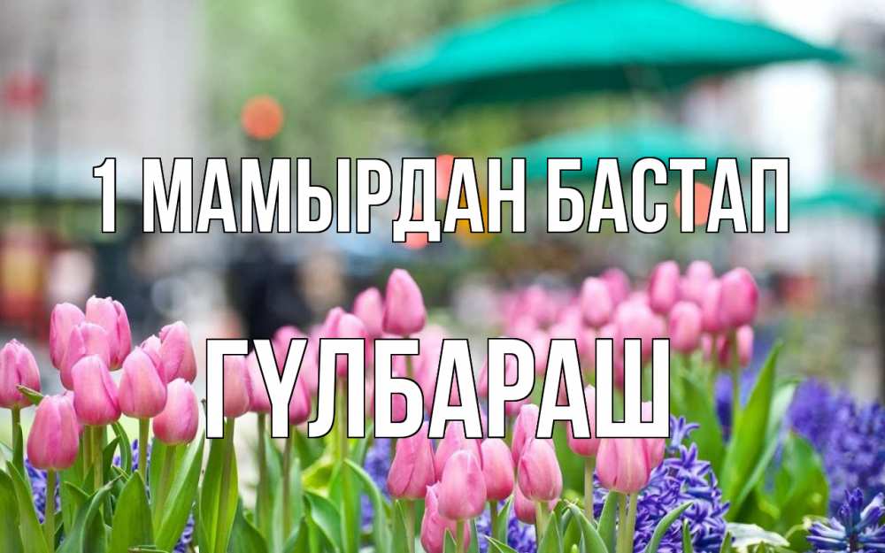 Күн сайын ашық хат с именем, ГҮЛБАРАШ 1 мамырдан бастап С 1 мая Онлайн тегін жүктеп алу тілектері бар керемет карта 