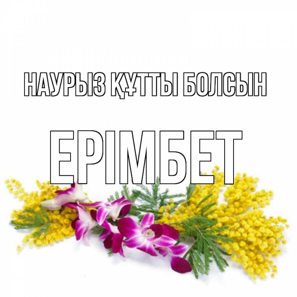 Күн сайын ашық хат с именем, Ерімбет Наурыз құтты болсын открытка  наурыз с цветами  1 Онлайн тегін жүктеп алу тілектері бар керемет карта 