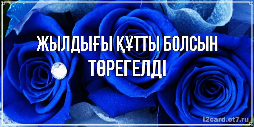 Күн сайын ашық хат с именем, Төрегелді Жылдығы құтты болсын синие розы в росе Онлайн тегін жүктеп алу тілектері бар керемет карта 