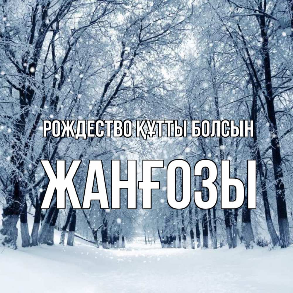 Күн сайын ашық хат с именем, Жанғозы Рождество құтты болсын снег, лес, парк Онлайн тегін жүктеп алу тілектері бар керемет карта 