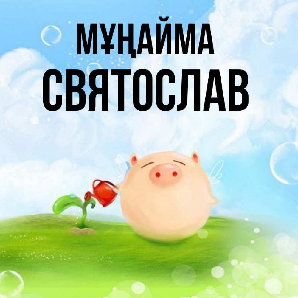 Күн сайын ашық хат с именем, Святослав Мұңайма поливает цветок порося Онлайн тегін жүктеп алу тілектері бар керемет карта 