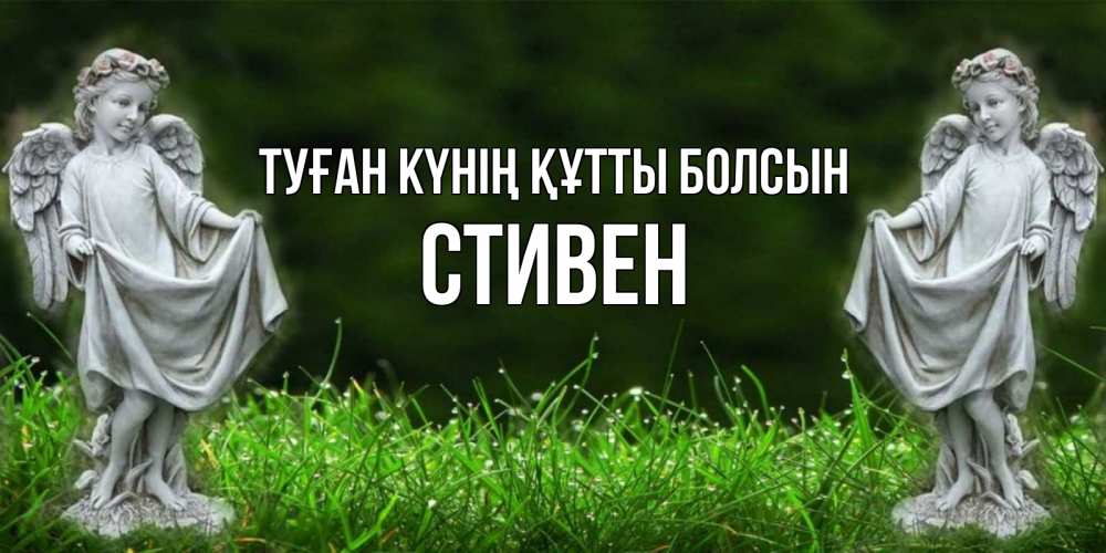 Күн сайын ашық хат с именем, Стивен Туған күнің құтты болсын небо, ангел, девушка Онлайн тегін жүктеп алу тілектері бар керемет карта 