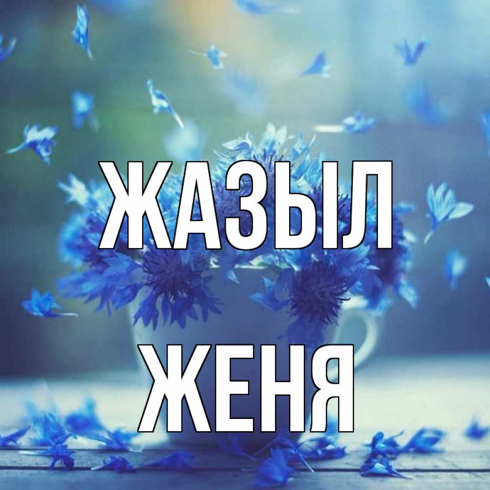 Күн сайын ашық хат с именем, Женя Жазыл кружка с зельем и цветами Онлайн тегін жүктеп алу тілектері бар керемет карта 
