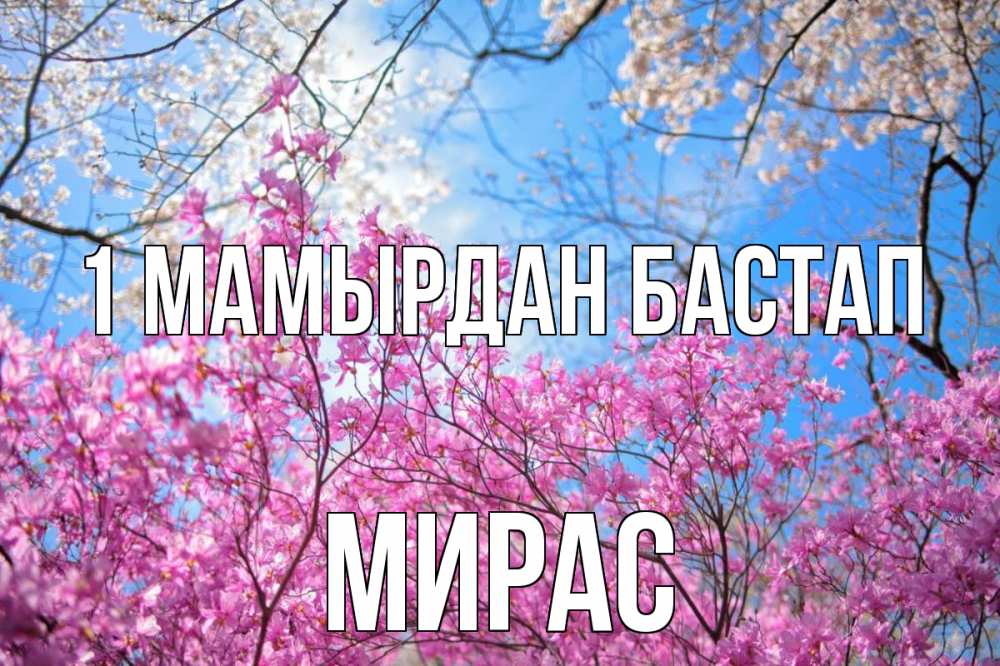 Күн сайын ашық хат с именем, МИРАС 1 мамырдан бастап С 1 мая Онлайн тегін жүктеп алу тілектері бар керемет карта 