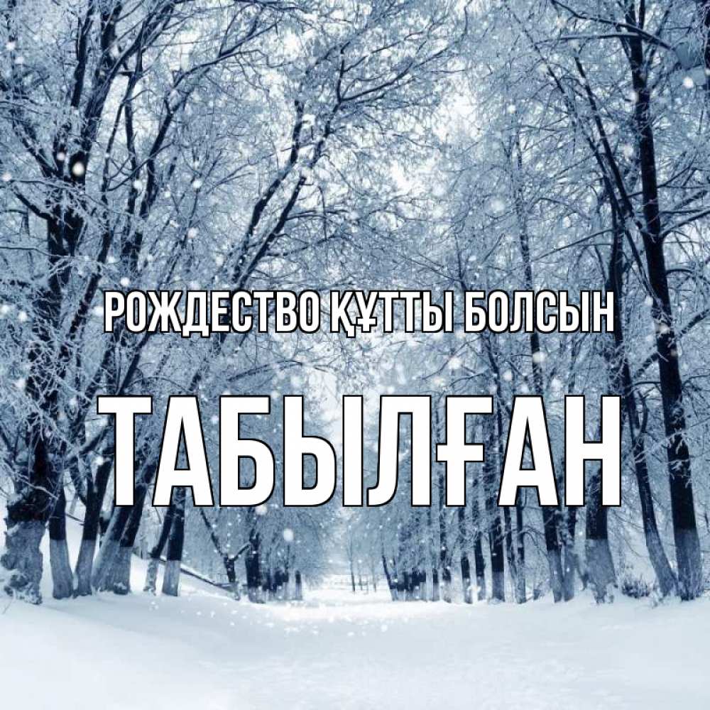 Күн сайын ашық хат с именем, ТАБЫЛҒАН Рождество құтты болсын снег, лес, парк Онлайн тегін жүктеп алу тілектері бар керемет карта 