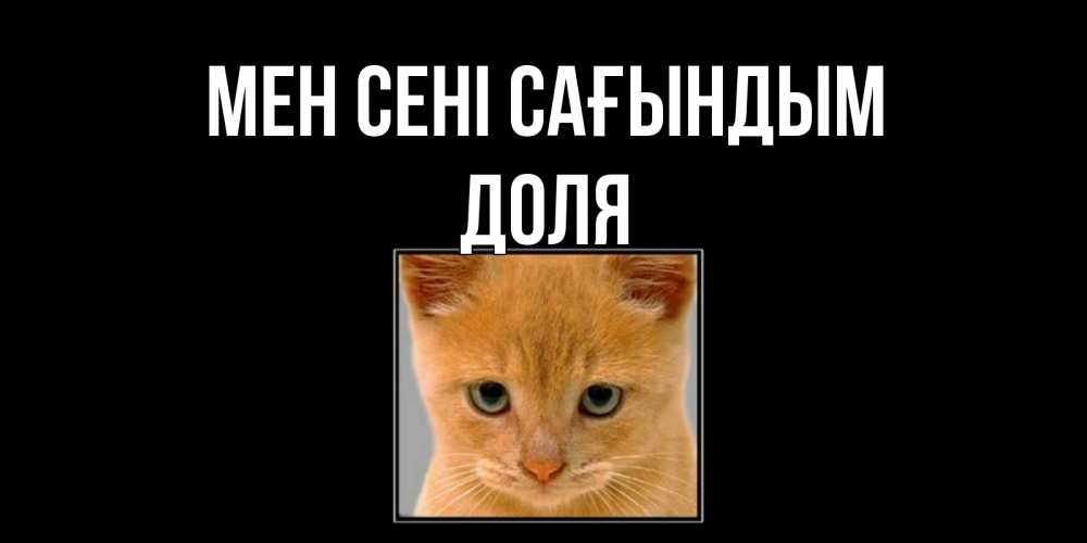 Күн сайын ашық хат с именем, Доля Мен сені сағындым открытки рыжий котенок скучает по тебе Онлайн тегін жүктеп алу тілектері бар керемет карта 