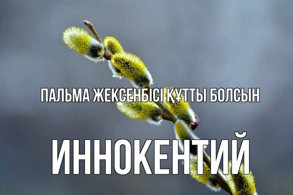 Күн сайын ашық хат с именем, Иннокентий Пальма жексенбісі құтты болсын верба Онлайн тегін жүктеп алу тілектері бар керемет карта 