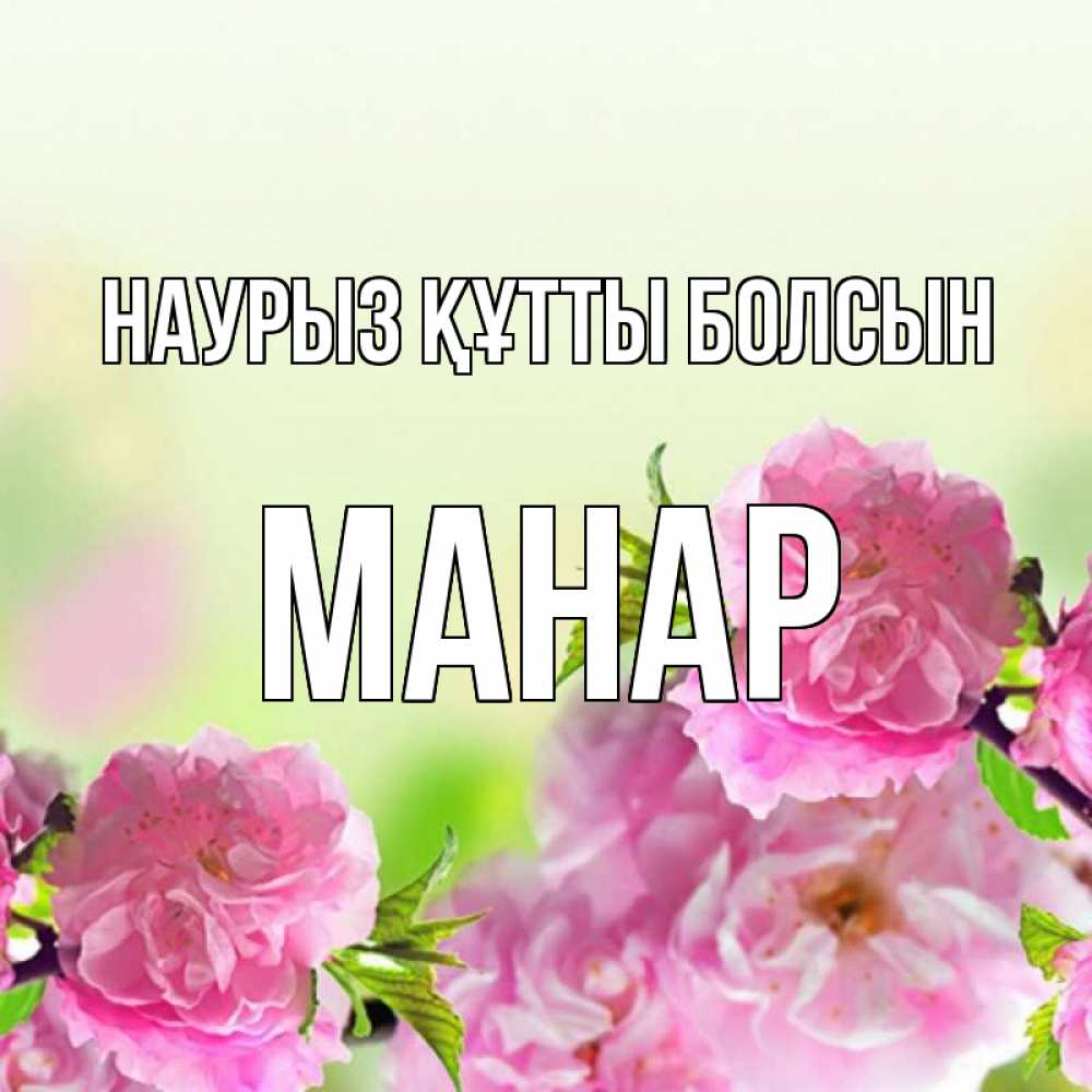 Күн сайын ашық хат с именем, МАНАР Наурыз құтты болсын цветы Онлайн тегін жүктеп алу тілектері бар керемет карта 