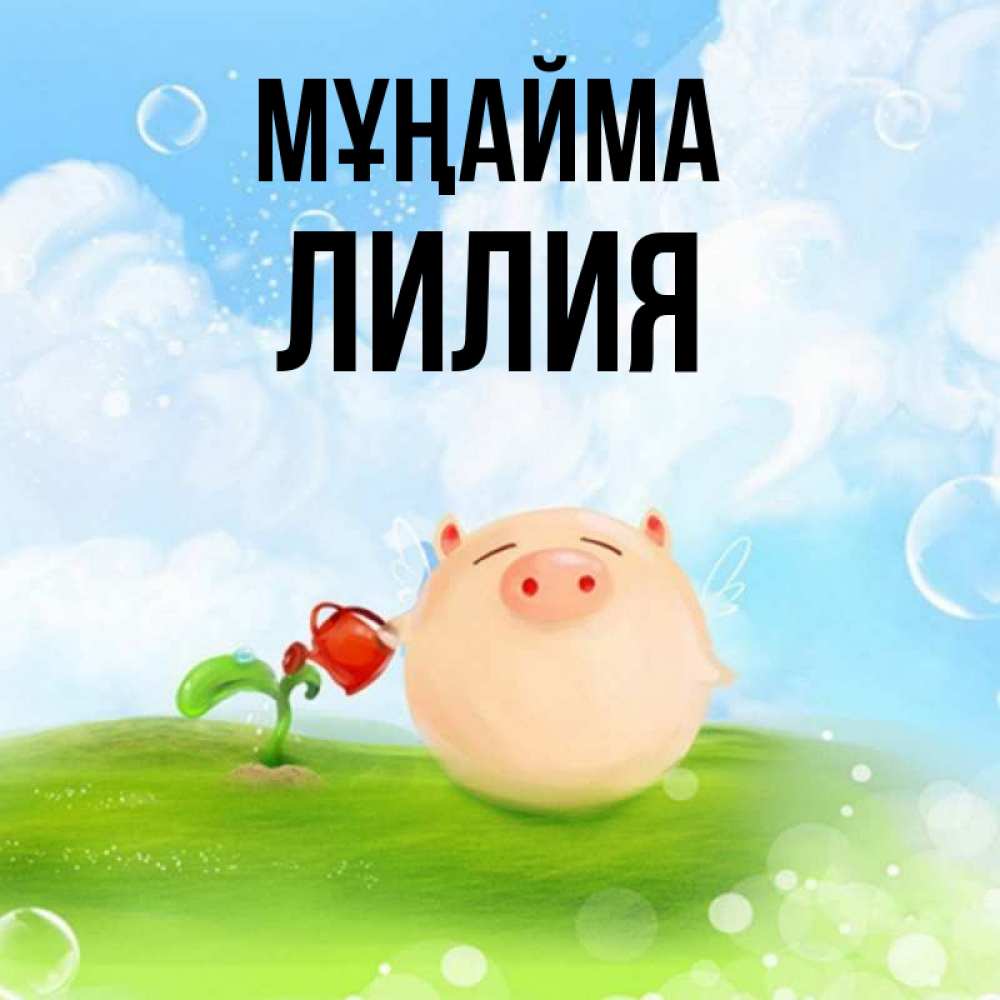 Күн сайын ашық хат с именем, Лилия Мұңайма поливает цветок порося Онлайн тегін жүктеп алу тілектері бар керемет карта 