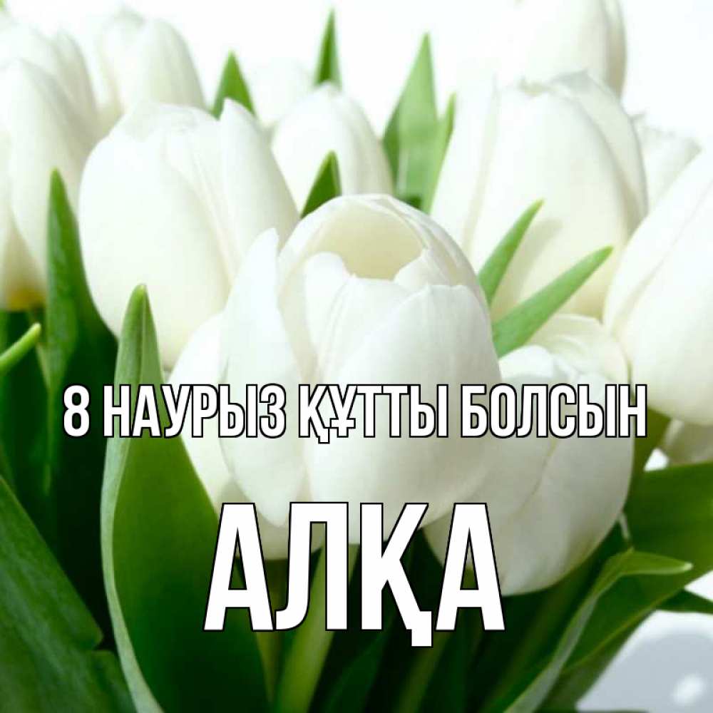 Күн сайын ашық хат с именем, Алқа 8 наурыз құтты болсын цветы Онлайн тегін жүктеп алу тілектері бар керемет карта 