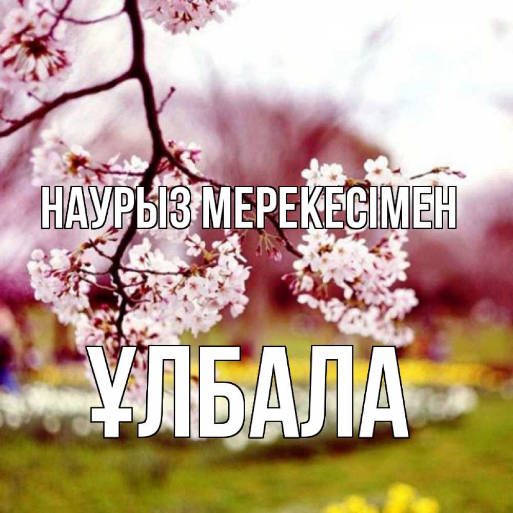 Күн сайын ашық хат с именем, ҰЛБАЛА Наурыз мерекесімен яблоня Онлайн тегін жүктеп алу тілектері бар керемет карта 