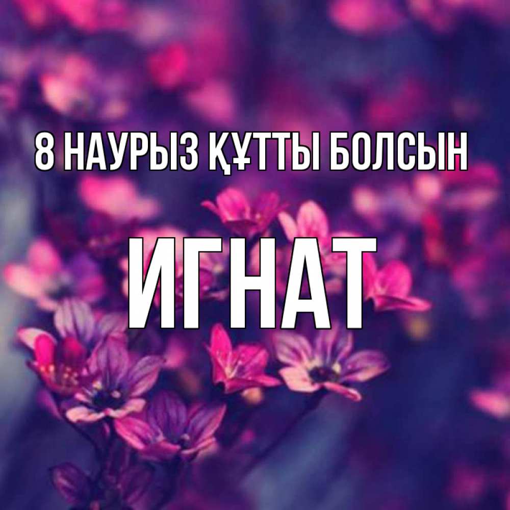 Күн сайын ашық хат с именем, Игнат 8 наурыз құтты болсын небольшие цветы 1 Онлайн тегін жүктеп алу тілектері бар керемет карта 