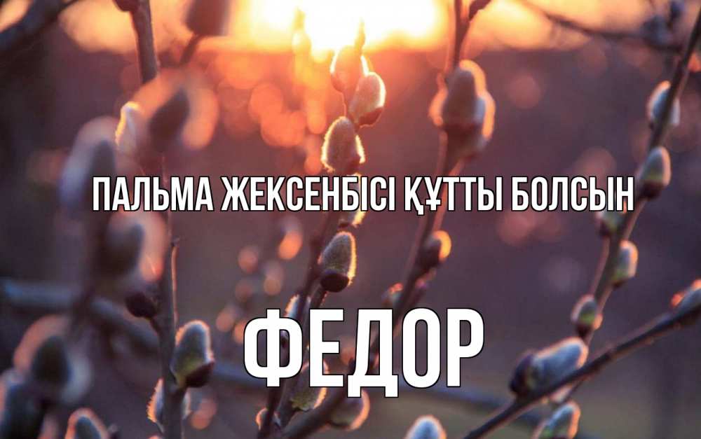 Күн сайын ашық хат с именем, Федор Пальма жексенбісі құтты болсын верба Онлайн тегін жүктеп алу тілектері бар керемет карта 