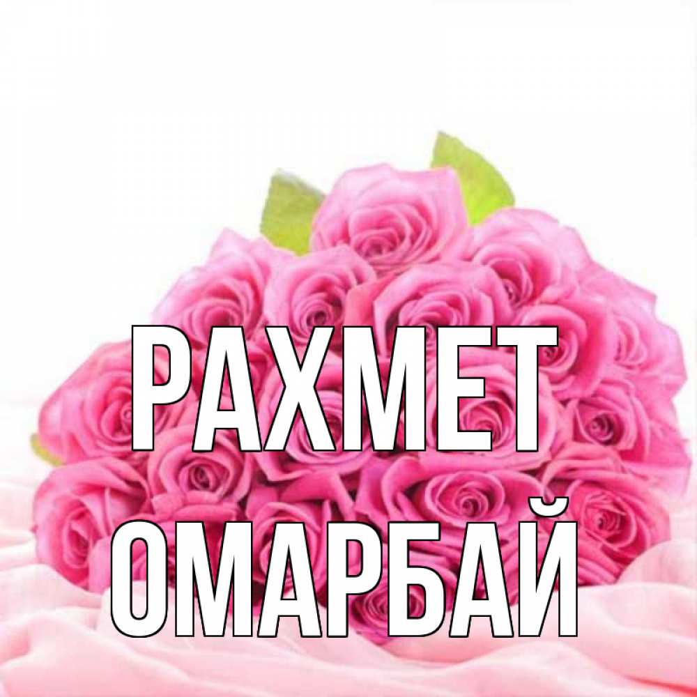 Күн сайын ашық хат с именем, ОМАРБАЙ рахмет розовые розы с подписью Онлайн тегін жүктеп алу тілектері бар керемет карта 