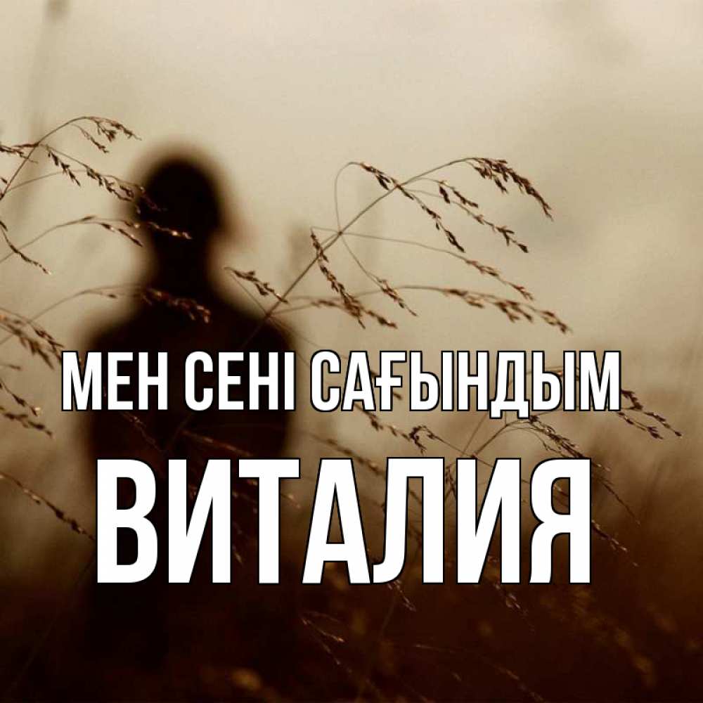 Күн сайын ашық хат с именем, Виталия Мен сені сағындым силуэт девушки Онлайн тегін жүктеп алу тілектері бар керемет карта 
