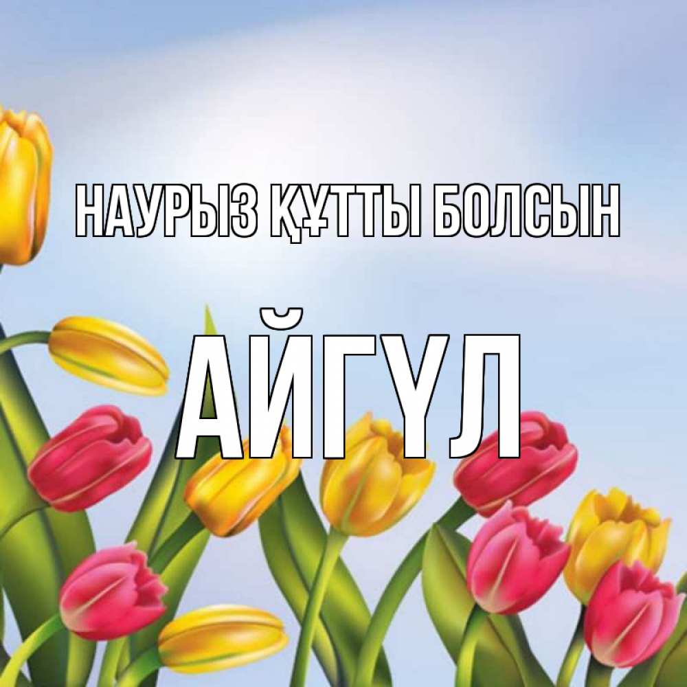 Күн сайын ашық хат с именем, АЙГҮЛ Наурыз құтты болсын наурыз Онлайн тегін жүктеп алу тілектері бар керемет карта 