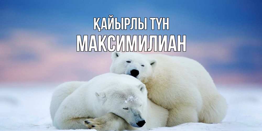 Күн сайын ашық хат с именем, Максимилиан Қайырлы түн белые медведи спят в обнимку Онлайн тегін жүктеп алу тілектері бар керемет карта 
