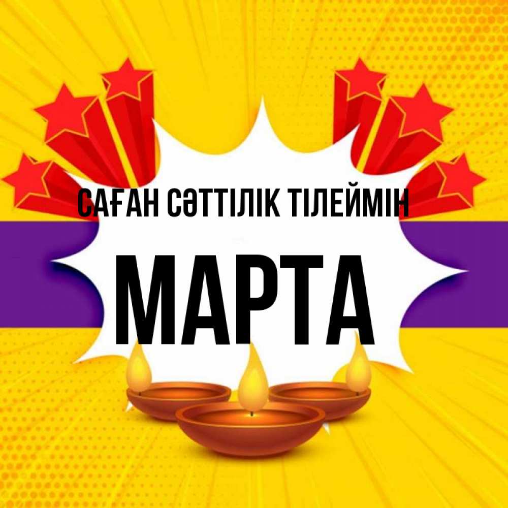 Күн сайын ашық хат с именем, Марта Саған сәттілік тілеймін векторное изображение Онлайн тегін жүктеп алу тілектері бар керемет карта 