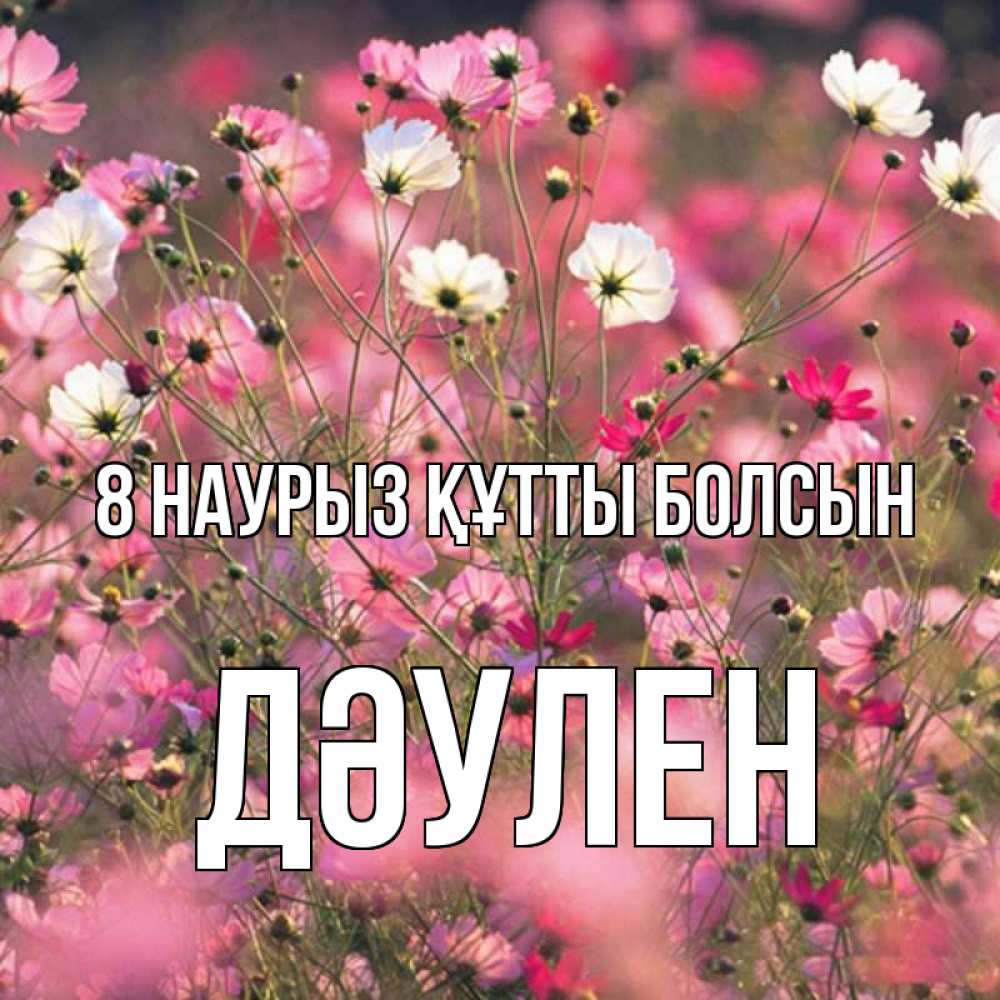 Күн сайын ашық хат с именем, Дәулен 8 наурыз құтты болсын красиво 1 Онлайн тегін жүктеп алу тілектері бар керемет карта 