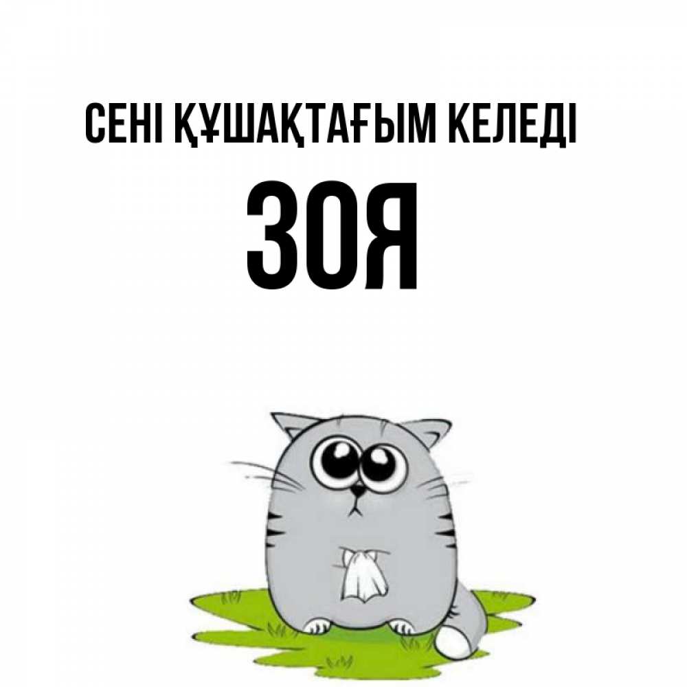 Күн сайын ашық хат с именем, Зоя сені құшақтағым келеді котик теребит платочек сидя на травке Онлайн тегін жүктеп алу тілектері бар керемет карта 