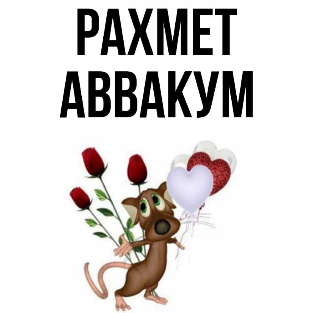Күн сайын ашық хат с именем, Аввакум рахмет песик с шариками в форме сердец Онлайн тегін жүктеп алу тілектері бар керемет карта 