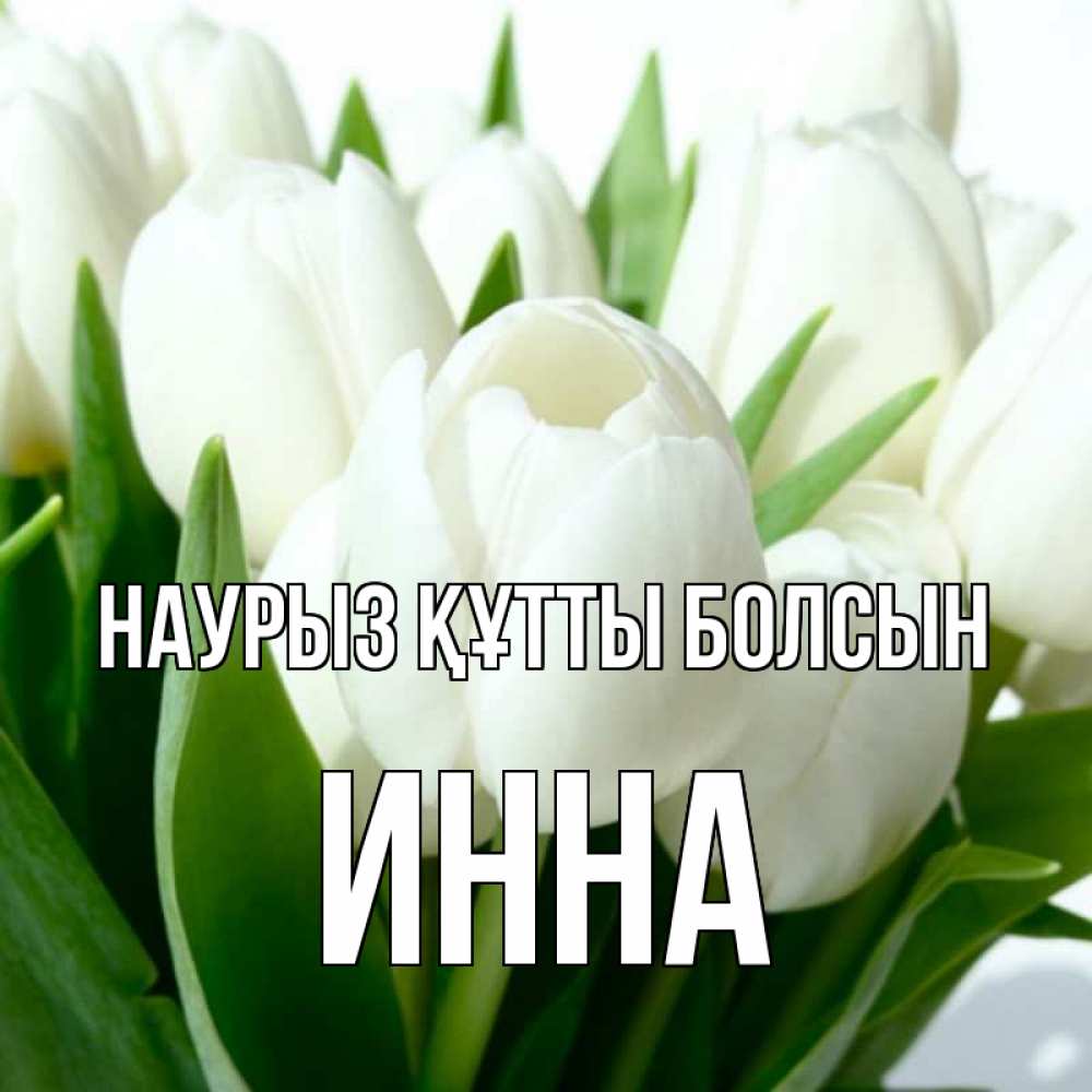 Күн сайын ашық хат с именем, Инна Наурыз құтты болсын цветы Онлайн тегін жүктеп алу тілектері бар керемет карта 