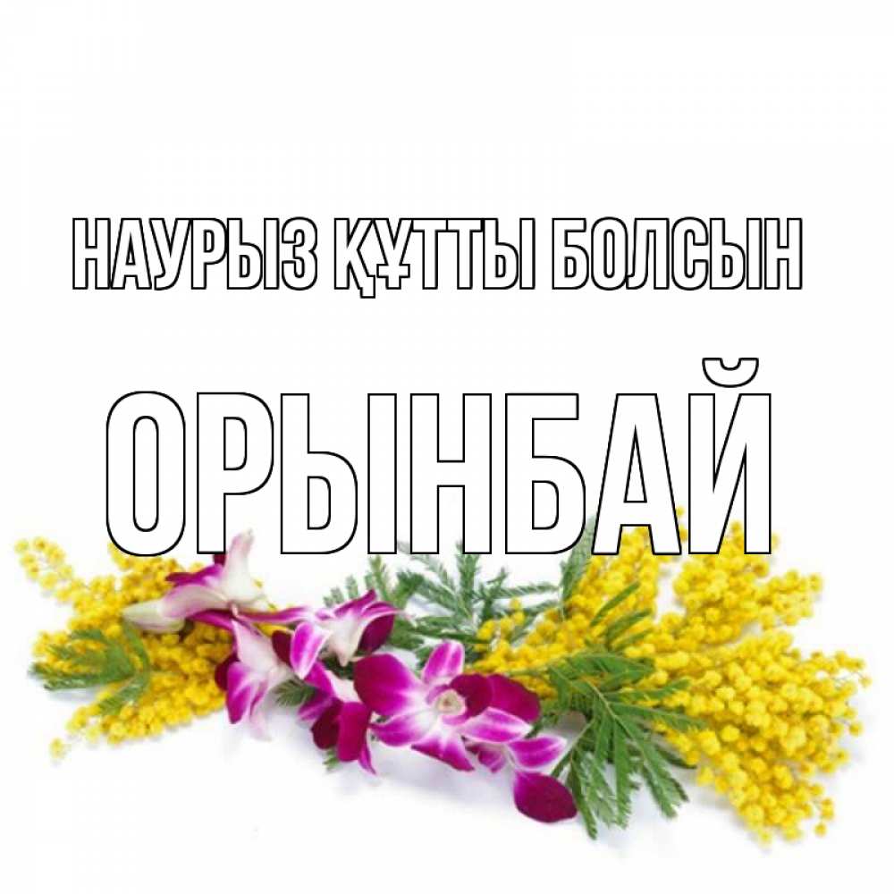 Күн сайын ашық хат с именем, ОРЫНБАЙ Наурыз құтты болсын открытка  наурыз с цветами  1 Онлайн тегін жүктеп алу тілектері бар керемет карта 