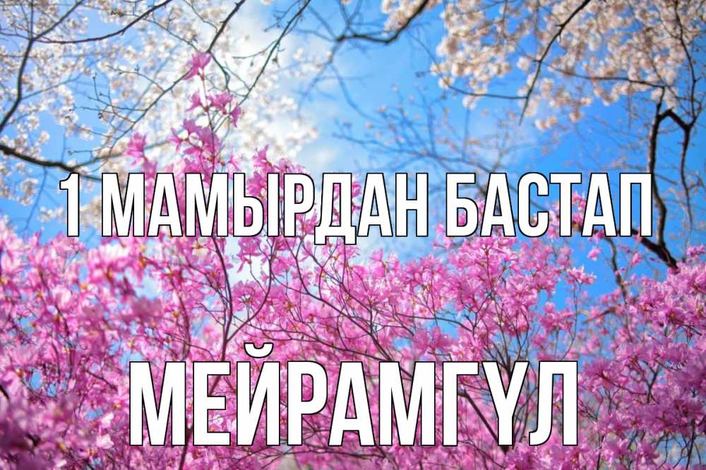 Күн сайын ашық хат с именем, МЕЙРАМГҮЛ 1 мамырдан бастап С 1 мая Онлайн тегін жүктеп алу тілектері бар керемет карта 