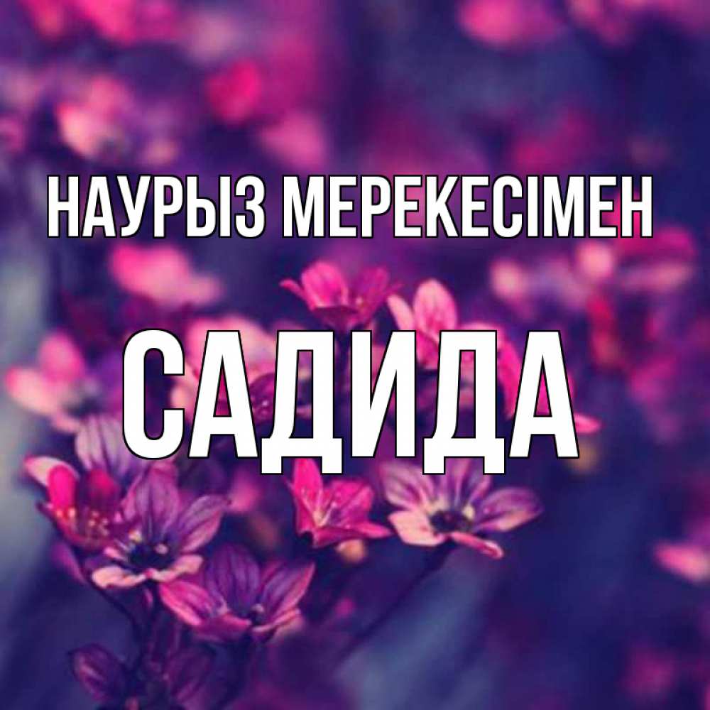 Күн сайын ашық хат с именем, САДИДА Наурыз мерекесімен небольшие цветы 1 Онлайн тегін жүктеп алу тілектері бар керемет карта 