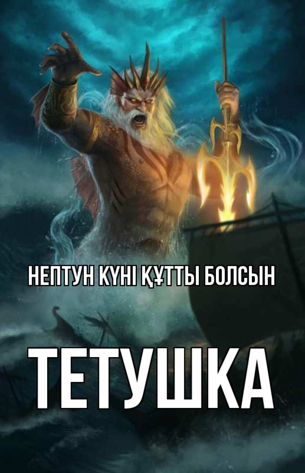 Күн сайын ашық хат с именем, Тетушка нептун күні құтты болсын с днем Нептуна Онлайн тегін жүктеп алу тілектері бар керемет карта 