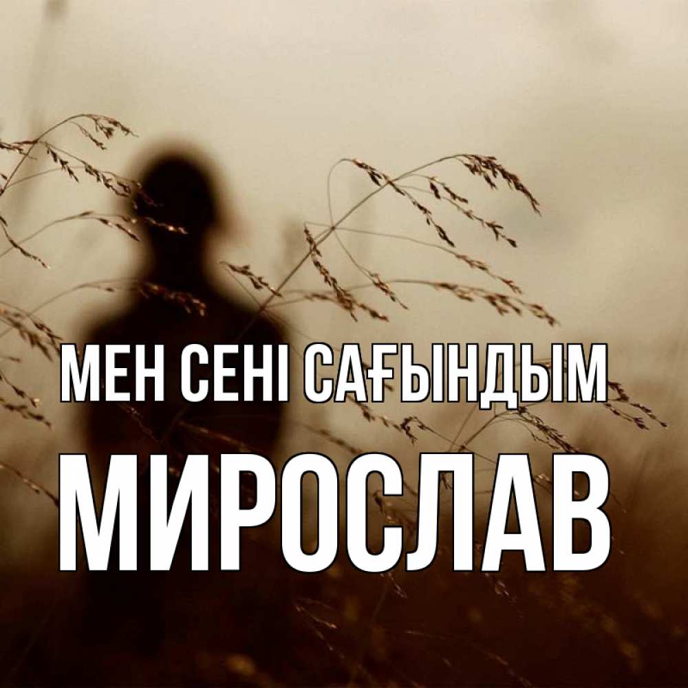 Күн сайын ашық хат с именем, Мирослав Мен сені сағындым силуэт девушки Онлайн тегін жүктеп алу тілектері бар керемет карта 