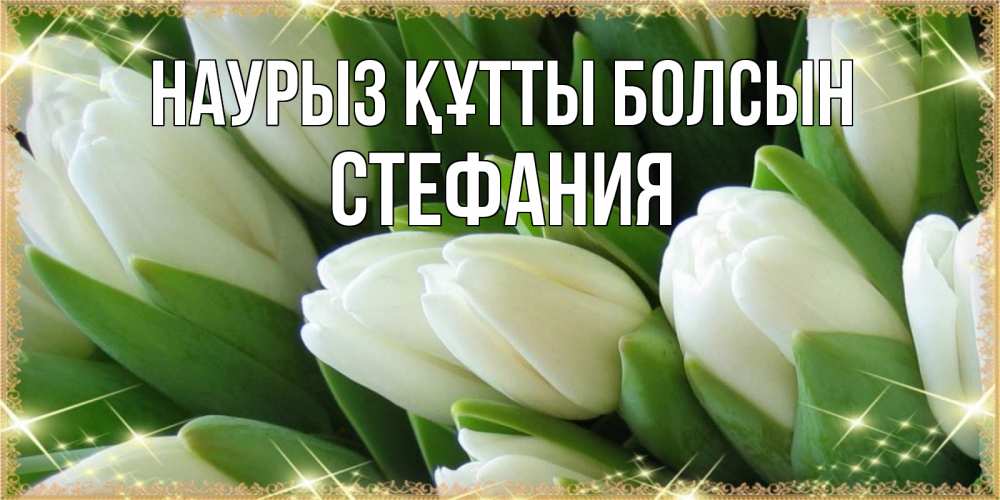 Күн сайын ашық хат с именем, Стефания Наурыз құтты болсын поздравляем с наурызом Онлайн тегін жүктеп алу тілектері бар керемет карта 