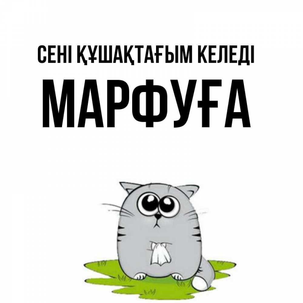 Күн сайын ашық хат с именем, МАРФУҒА сені құшақтағым келеді котик теребит платочек сидя на травке Онлайн тегін жүктеп алу тілектері бар керемет карта 
